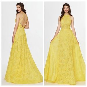 Yellow lace ball gown perfect for prom